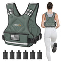 APEXUP Adjustable Weighted Vest, 4-10lb/12-18lb/20-32lb Vest with 6 Ironsand Weights and Large Pocket, Weight Vest for Men Women Strength Training, Running, Walking - color: Grey, size: 12-18lbs