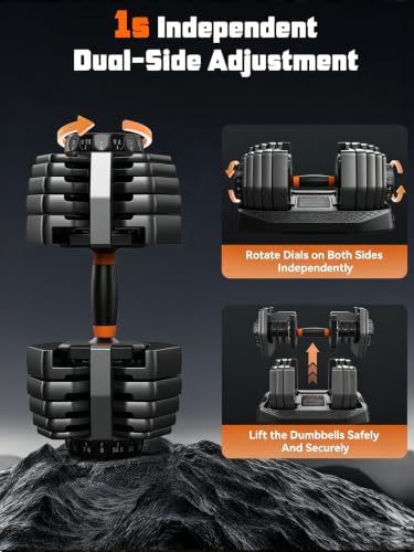 2026 New 15-in-1 Adjustable Dumbbell Set 105/52.5lb – Instant Weight Swap, Storage Box, Non-Slip, 3-Yr Service - color: Black Silver