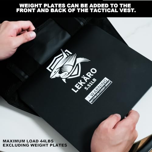 Adjustable Weighted Vest for Men Women – Tactical Vest for Rucking, HIIT & CrossFit, Fits 10x12 Plates, 600D Breathable Weight Vest & Exercise Vest for Strength Training, Weights Not Included - color: Black-1