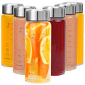 Glass Juice Bottles 6 Pack 16 oz - Wide Mouth Glass Water Bottles with Lids - for Juicing, Smoothies, Milk, Protein, BPA Free, Reusable, Stainless Steel Lids, Leak Proof, Shaker bottle (500 ml) - color: 6-Pack, size: 16 oz/500 ml