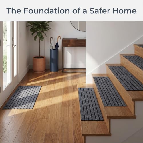 Beavorty Outdoor Rug Indoor Outdoor Rugs Tread Stair Carpet Non-Skid Safety Rug Wood Steps Indoor Runners Dogs Cats Stair Rugs Keep Elders and Pets Safe Stair Treads Door Mats Outdoor
