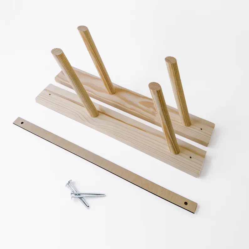 Wooden Yoga Mat Storage Rack, Wall Mounted Yoga Mat Holder Organizer for Home Gym, Yoga Mat Foam Roller Storage Stand for Yoga Studio, Multi-Tier Yoga Mat Wall Rack for Workout Equipment Organization