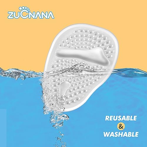 ZUCNANA Metatarsal Pads for Women - Soft Gel High Heel Insoles, 4 Pairs, Non-Slip Design, Instant Foot Pain Relief, Self-Sticking Back, Fits All Feet Sizes - color: Transparent
