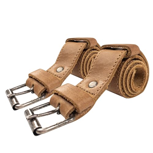 Hide & Drink, Set of 2 Rustic Bicycle Ankle Bands, Brass Metal Buckle, Adjustable Straps for Legs, Classic Vintage Gifts for Cyclists, Full Grain Leather, Handmade - color: Single Malt Mahogany