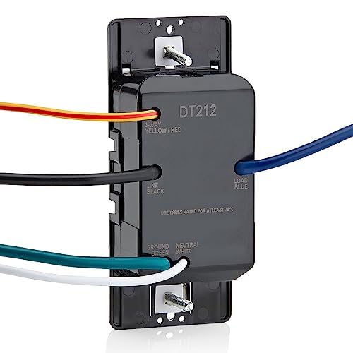 Leviton Countdown Switch for lights, attic, heaters, pool pumps, 2-4-8-12 hour, Neutral Wire Required, 20A, 1 HP/16A Fan/Motor, Single Pole, Multi-Way or Multi-Timer, DT212-1LW, White - style: 2-4-8-12 hour, Neutral Wire Required