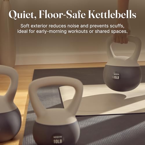 WeGym Soft Kettlebells with Cushioned Impact-Resistant Base and Anti-Slip, Wide-Grip Handle for Home Workouts, Weightlifting, and Full Body Strength Training - color: Sandstone, style: 15LB