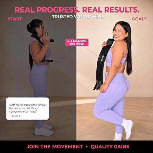 Hip Thrust Belt – 13mm Slip-Resistant Padding Dual Strap Booty Belt for Dumbbells and Kettlebells – Adjustable Weightlifting Pad for Glutes & Squats, Home Gym up to 400 LBS