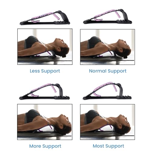 TRAKK Neck Stretcher Cervical Device with Heating – Adjustable Neck & Shoulder Relaxer for Neck Pain Relief & Muscle Relaxation, White