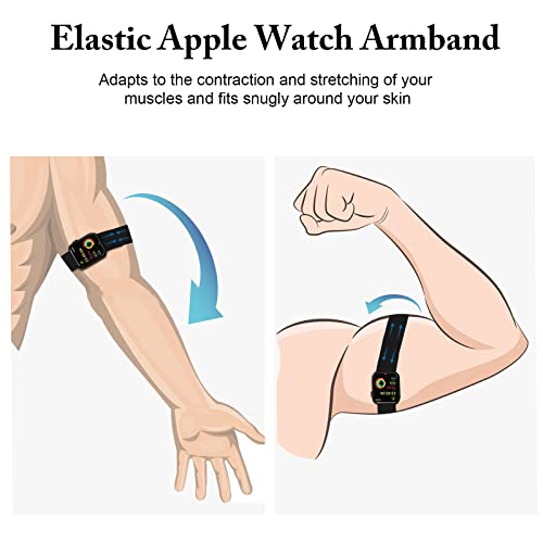 Elastic Ankle/Arm Band Compatible for Apple Watch 49/46/45/44/42/41/40/38mm | Breathable Nylon Ankle Strap Armband for Women Men, Fits iWatch SE Ultra Series 11 10 9 8 7 6 5 4 3 2 1 - color: Black, size: 38/40/41/42(series 11 10)