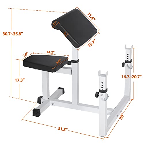 ANT MARCH Preacher Curl Weight Bench Seated Arm Isolated Barbell Dumbbell Biceps Station Home Gym Max load 450lLBS