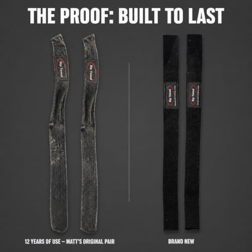 Rip Toned Lasso Lifting Straps for Weightlifting, 23¼" Padded | 1 Pair, cotton, non-latex neoprene. No break-in. Quick release. Deadlifts, rows, shrugs, pull-ups. Machine washable. - color: Red/Black