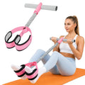Pedal Resistance Band with Handle, 6-Tube Elastic Foot Pedal Resistance Band, Natural Rubber Ankle Puller Sit-up Exercise, Multifunction Fitness Band for Abdomen, Waist, Arm, Leg Stretching Training - color: Upgraded-Grey Pink