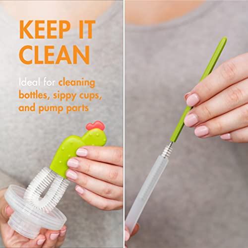 Boon Cacti Bottle Cleaning Brush Set - Includes Bottle Brush,Nipple-Brush,Detail-Brush,and Straw-Brush - Baby-Bottle-Brush Set for-Bottle Drying Rack - Baby Essentials -,4 Count (Pack of 12) - size: 4 Piece Set (Pack of 12), style: Cacti Bottle Brush Set