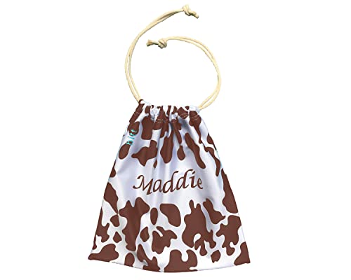 Bitt Sportswear Personalized Gymnastics Grip Bag in Cow Print with Crystals Options (Brown Cow Print) - color: Brown Cow Print