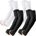ROXUN Arm Sleeves with Thumb Hole, Cooling UV Sun Protection Compression Tattoo Cover Up for Men/Women - color: 4 Pairs - 2 Black+2 White