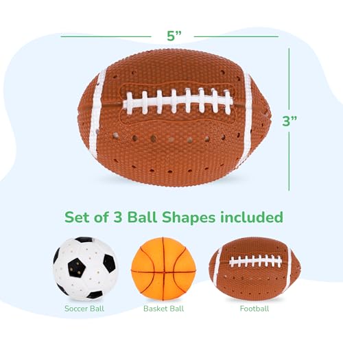 ArtCreativity Pool Toys for Toddlers 1-3, Splash Sports Balls Water Toys, 3 Different Athletic Water Ball Designs Include Football, Basketball & Soccer Ball, Spongy Pool & Bath Toys for Kids Ages 4-8 - size: 3 Sport Balls