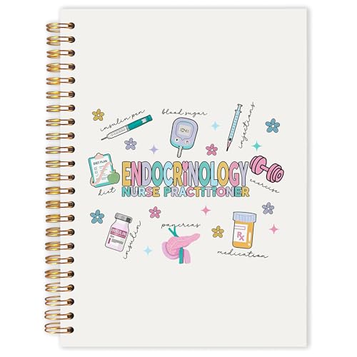 Endocrinology Nurse Practitioner Spiral Notebook 5.5x8.3 in, Nurse Practitioner Gifts for Women, Colorful Medical Hardcover Notebook Journal Gifts for Women Work - color: Colorful Medical