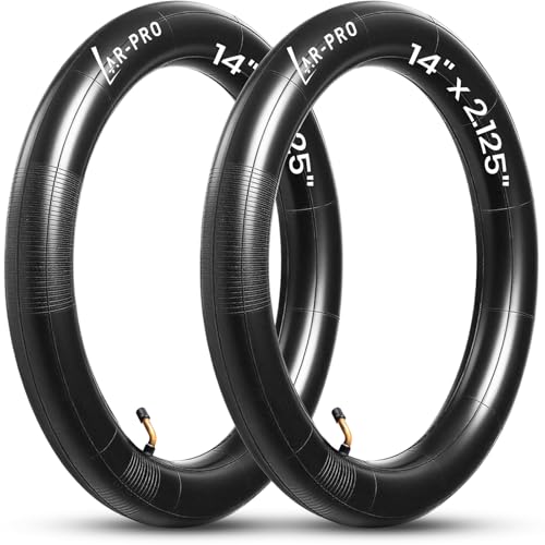 AR-PRO 2-Pack 14x2.125 Inner Tubes, Heavy-Duty 57-254 Electric Scooter & E-Bike Replacement Tubes with CR202 Angled Valve Stem for 14-Inch Wheels - size: 14x2.125 (CR202) without Levers