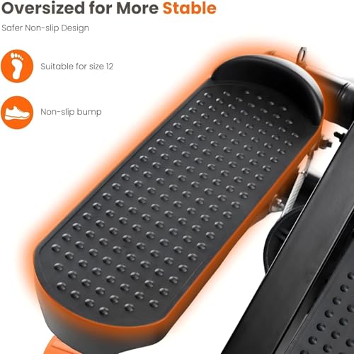 NEWBULIG Under Desk Elliptical Machine, Ellipse Leg Exerciser As Seen On TV with Remote Control, 12 Adjustable Speeds, Forward & Reverse, Mini Ellipse Leg Trainer for Home & Office - style: Orange