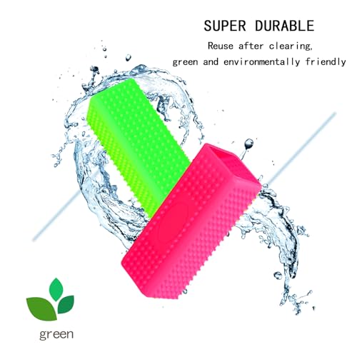 2pcs Pet Dog Cat Hair Remover, Pet Hair Removal Tool, Hollow Cleaner Brush for car，Interior, Furniture, Sofa (green and pink) - color: greenpink