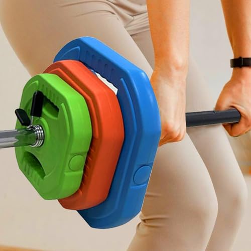 40Lb Adjustable Dumbbell Barbell Set with Cardio Pum, 6 Weight Plates & 3 51-Inch Bar Bars - Cardio Pump for Home Gym, Full Body Strength Training, Multi-Color Free Weights - color: Multi-color-Square-44 LB