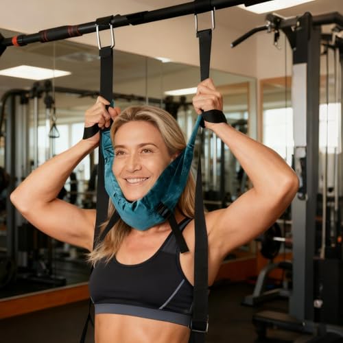 Cervical Neck Traction Device Over Door for Home, Over The Door Cervical Traction Unit, Ne-ck Stretcher Hammock Decompressions Home, for Family Adults Office Travel Daily
