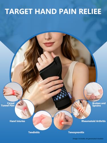 Wrist &Thumb Ice Pack Wrap -Cold&Hot Therapy Thickened Ice Gel- Hand Ice Pack & Ice Glove for Arthritis,Carpal Tunnel Relief, Tendonitis,Injuries & Recovery-Fits Men and Women (Black, L/XL) - color: Black, size: L/XL