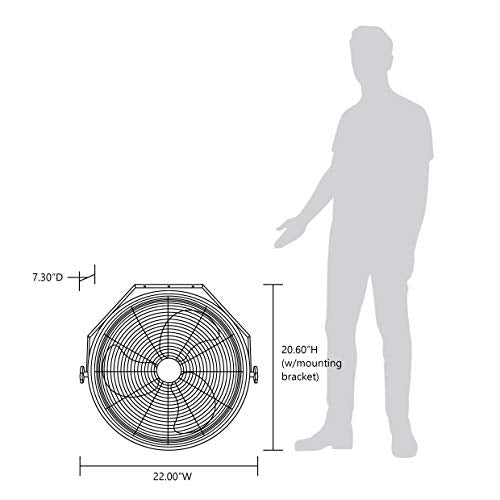 NewAir 18” High Velocity Wall Mounted Fan | Industrial Grade with 3,000 CFM Airflow, 3 Speeds and Heavy-Duty Metal Blades | Fan for Bedroom Garage, Gym & Home Use