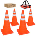 Nilight 28 Inch Collapsible Traffic Safety Cones 4 Pack - Bright Orange Parking Cones with Reflective Collars for Roadside Emergency, Parking, Driving Practice - size: 28 Inch