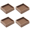 2X2 Rubber Caster Cups, Non Slip Furniture Pads - 4 Pack | Anti-Slip Furniture Gripper, Anti Skid Furnitures Feet, Anti Slide Floor Protector for Bed Couch Stoppers, Brown - size: 2" x 2"-Brown