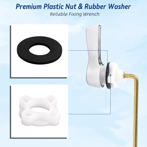 Hibbent Universal Front Mount Metal Toilet Handle Replacement Kit, Brass Toilet Tank Flush Lever with Stainless Steel Adjustable Flapper Chains for Most Toilets, Chrome - color: Chrome, style: Front Mount