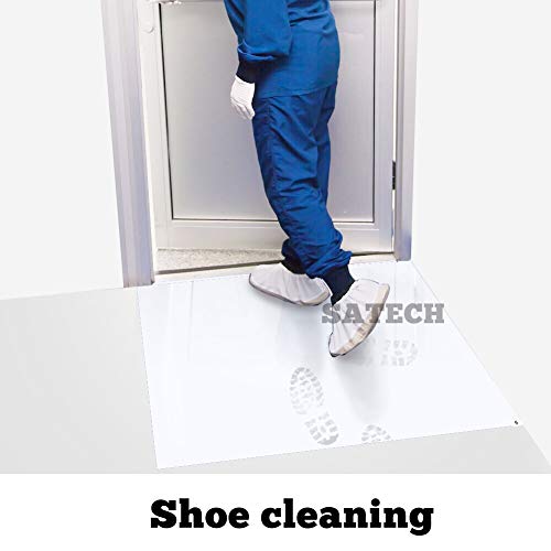 SATECH Sticky/Tacky/Adhesive Mat 18" x 36" White (Case of 4 Mats,30 Sheets Each) for Cleanroom Laboratory Hospital Construction Pets - color: White, size: 18" x 36"