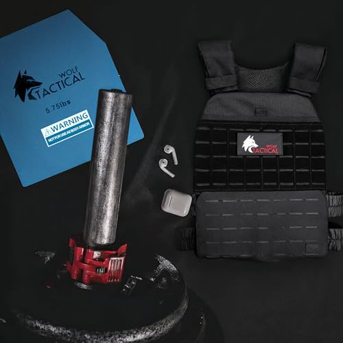WOLF TACTICAL Weight Vest Plates - 5.75/8.75/14.5/19.75LB Pairs - WODs, Strength Training, Running, Heavy Workouts - color: 5.75LB Plates