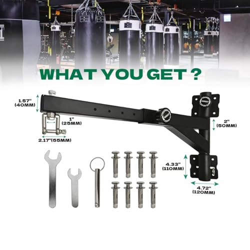 Heavy Duty Punching Bag Hanger, Wall Mounted Punching Bag Hanger, Adjustable Length and Height Heavy-Duty Punching Bag Bracket, Suitable for Home Gym - style: Length and Direction Adjustable