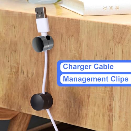 SmallCat 3 Sets Charger Holders for Cords, Adjustable Cable Anchor Holders, Adhesive Metal Cord Clips, Cable Management Wire Organizers for Desk, Office, Nightstand - Matte Black/Black/Antique Copper - color: Matte Black, Black, Antique Copper, size: 3 Se