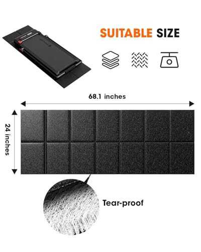 Stepwaver Walking Pad Mat for Carpet Floor, 68"x24", Treamill Mat for Hardwood Floors, High Density, 0.2" Thickness, Folable, Floor Protection for Bike, Elliptical, Treadmill