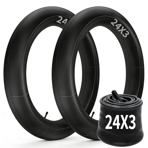 2 Pack of Fat Tire Bike Inner Tubes, 20/24/26 X4.0 Heavy Duty Bike Tube, Inner Tube with 32mm Schrader Valve for Snow Mountain Bike E-Bike - size: 24X3.0(2 Pack)