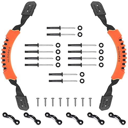 HLOGREE Kayak Handles 2/4 Pack,Kayak Carry Handle with Rivets,Kayak Replacement Handles,Kayak Handles for Emotion/Pelican/Hobie/Lifetime/sit on top/Ocean/Wilderness Accessories,Kayak Parts - color: Orange - 2PCS Kayak Handles