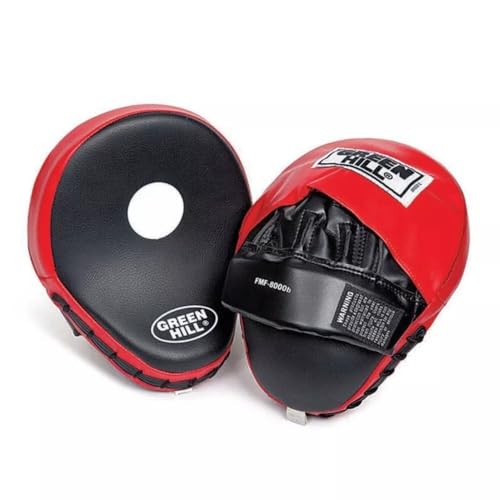 Green Hill Curved Boxing Focus Mitts for MMA, Muay Thai & Boxing - color: Red/Black