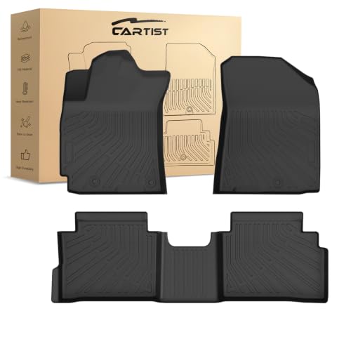Cartist Floor Mats Custom Fit for Kia Forte 2019-2024 All Weather Floor Liners for Forte Accessories, 1st & 2nd Row, Heavy Duty TPE Waterproof - size: 1)Kia Forte【2019-2024】
