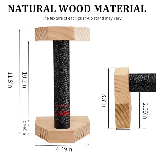 Push Up Bars Wooden Parallettes for Calisthenics Equipment, 600lbs Capacity Non-Slip Pushup Stands for Floor, Strength Training Handstand Blocks for Home Gym, Solid Wood Parallettes Bars - color: Pine Wood-30cm