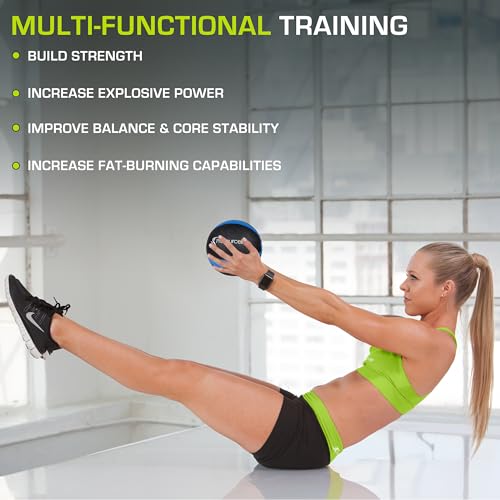 ProsourceFit Weighted Medicine Ball for Full Body Workouts - size: 4 LB
