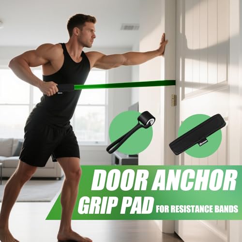 WHATAFIT Resistance Bands, Pull Up Assist Bands with Handles, Door Anchor | Natural Latex Rubber, Progressive Tension, Exercise Loop for Full-Body Fitness, Portable Gym Bag, Warm-Up & Stretch - color: 5-125LBS COLORFUL+GRIP