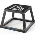 GanFindX Plyometric Jump Box Set, 12/18/24 Inch Steel Plyo Box, Heavy Duty Plyometric Platform with Anti-Slip Surface for Home Gym Training, Step-Up, Agility and Strength Conditioning - size: 12"