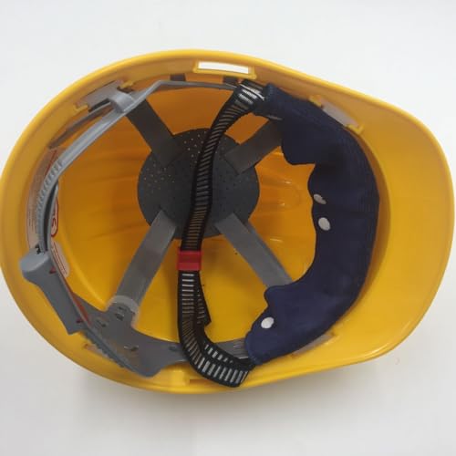 Navy Blue Sweatband for Hardhat Washable Velvet Terry Cotton Hard Hat Liner NAEE snap on (6pcs) - color: Navy Blue
