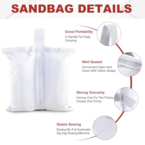 ABCCANOPY Canopy Weights 150 LBS Tent Sand Bags,4-Pack White(No Sand) - color: White, size: 150 LBS