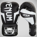 Venum Elite Boxing Gloves - color: Black/White, size: 10-Ounce