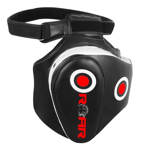 ROAR-INT MMA Thigh Pad Kickboxing Muay Thai Pads Boxing Leg Guard MMA, Punching, Taekwondo, Martial Arts Training Kick Leg Protector Guard - color: White-Black, size: Right-Leg