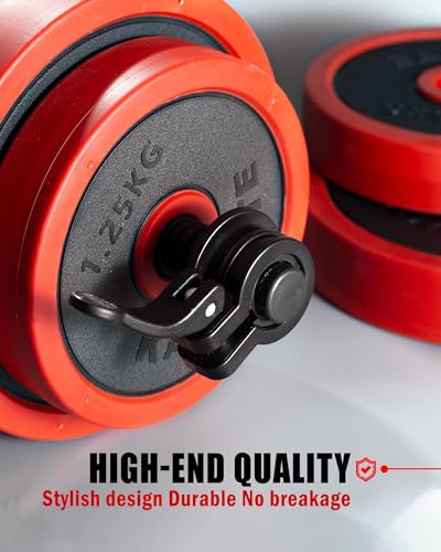 Narrow Barbell Clips 2.5cm Width for Olympic Bars, 0.9-1.18inch Adjustable Weight Clamps, Quick Release Locking Collars for Weightlifting - color: Black