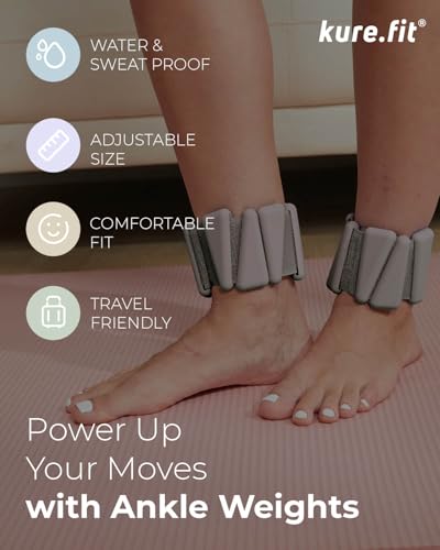 Pilates Weight | Wrist & Ankle Weights for Women | Weighted Bangles | 1LB/ 2LB Each (Set of 2) - color: Taupe, size: 2 LB